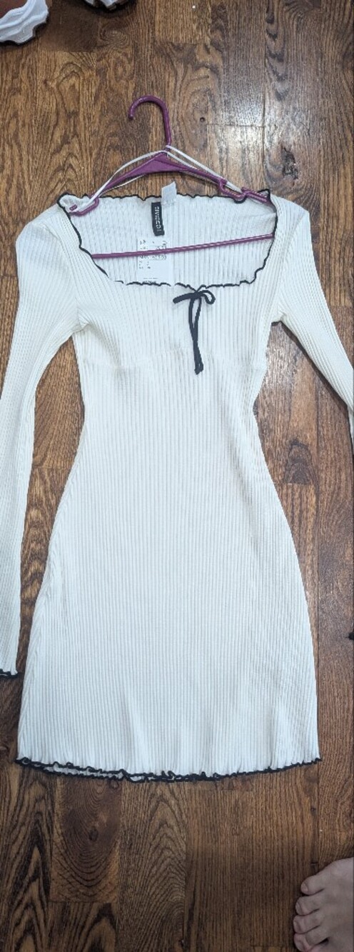 NWT white ribbed knit dress